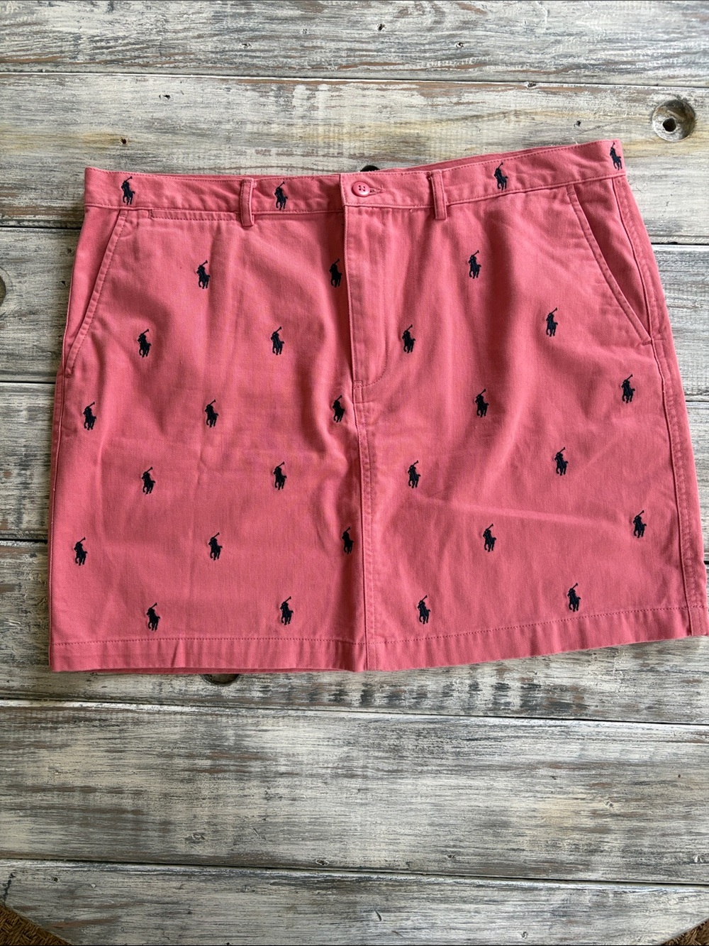 As new, 100% cotton Ralph Lauren sport mini skirt, size 14